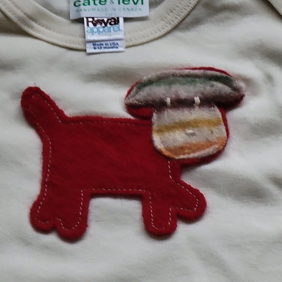 CATE & LEVI Organic Onesie - Baby - Made in Canada NEW NWT 6-12 mo Dog - Picture 3 of 5
